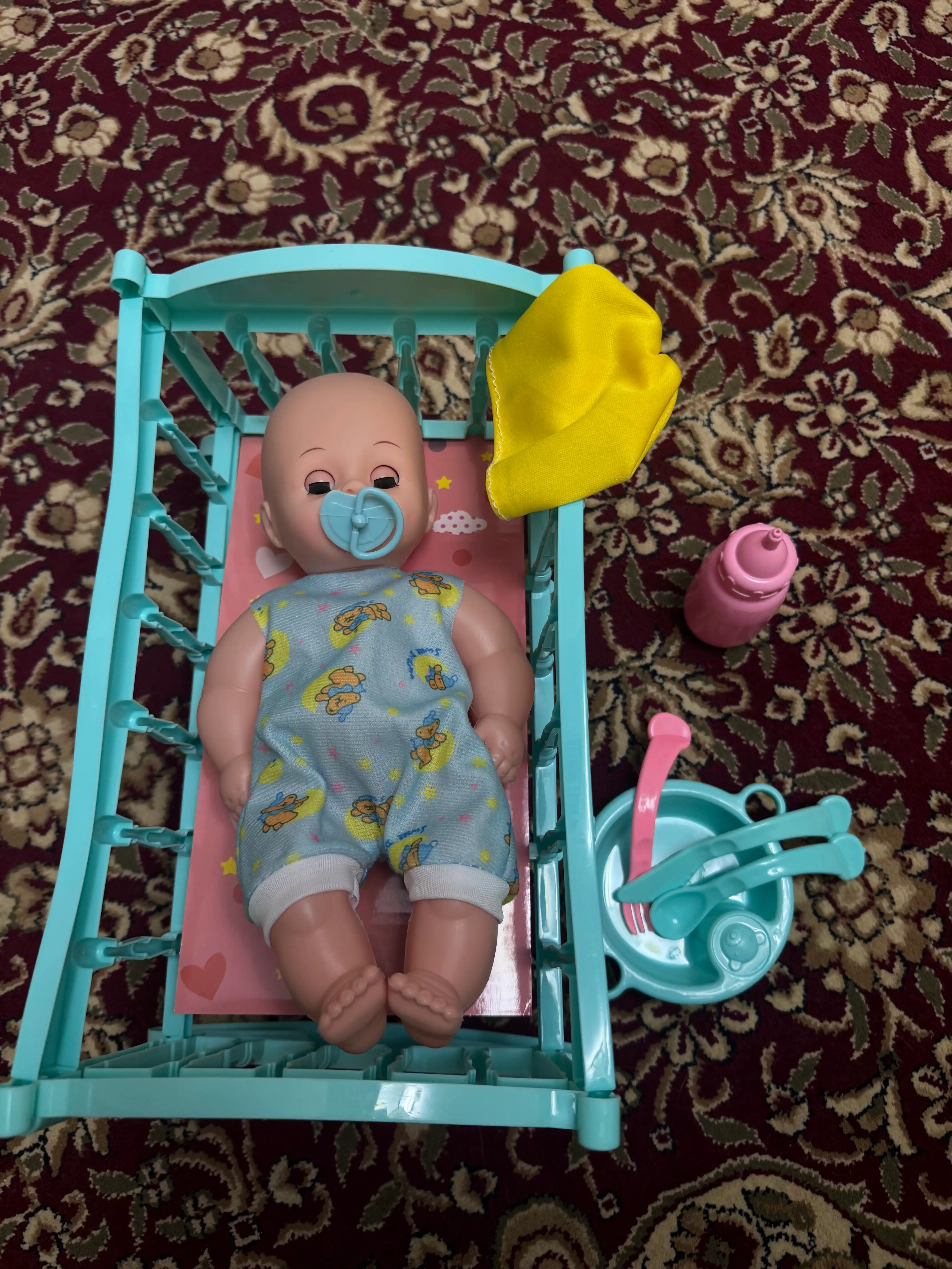 Игровой набор кукла с кроваткой и аксессуарами для детей