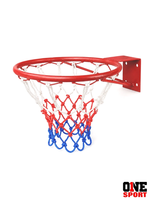 Devorga o‘rnatiladigan basketbol halqasi, 43 sm, metall, rangli setka - 
