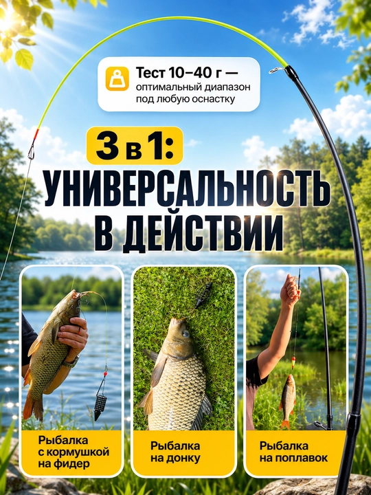 Удочка для рыбалки телескопическая без катушки