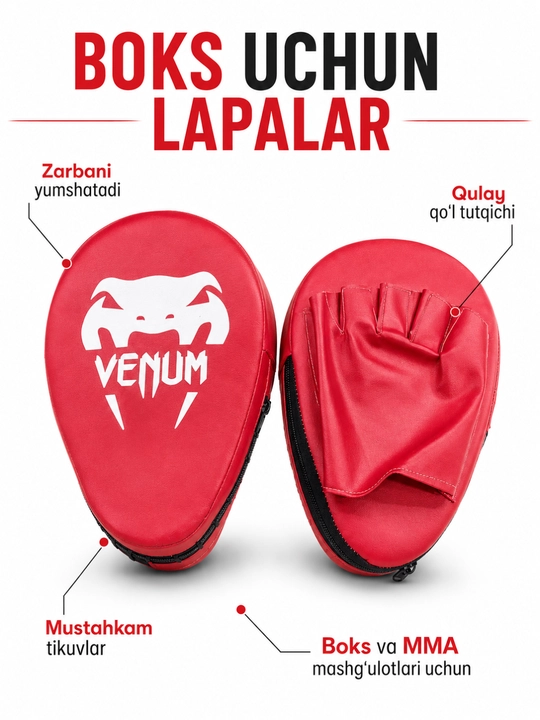 Boks va MMA uchun zarba lapalari, qo‘l tutqichli mashg‘ulot yostiqchalari - 