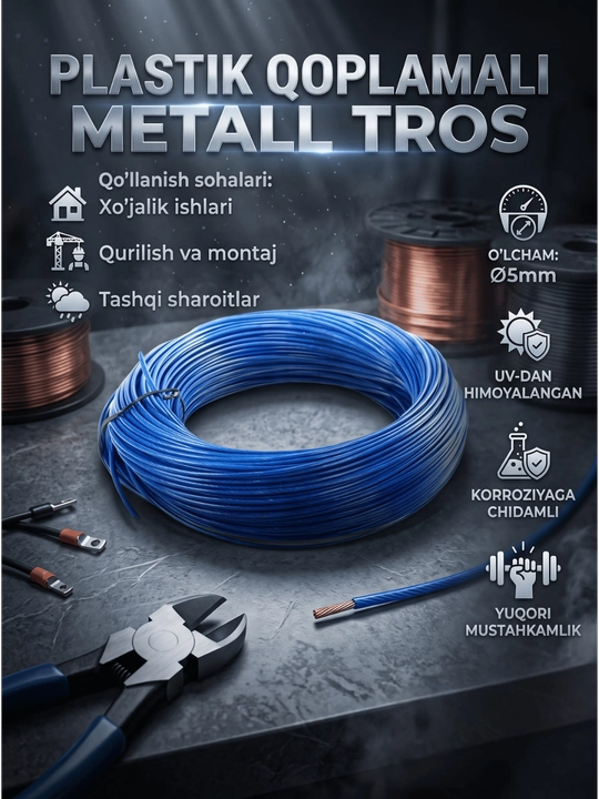 Qoplamali po'lat tros Ø5mm - 