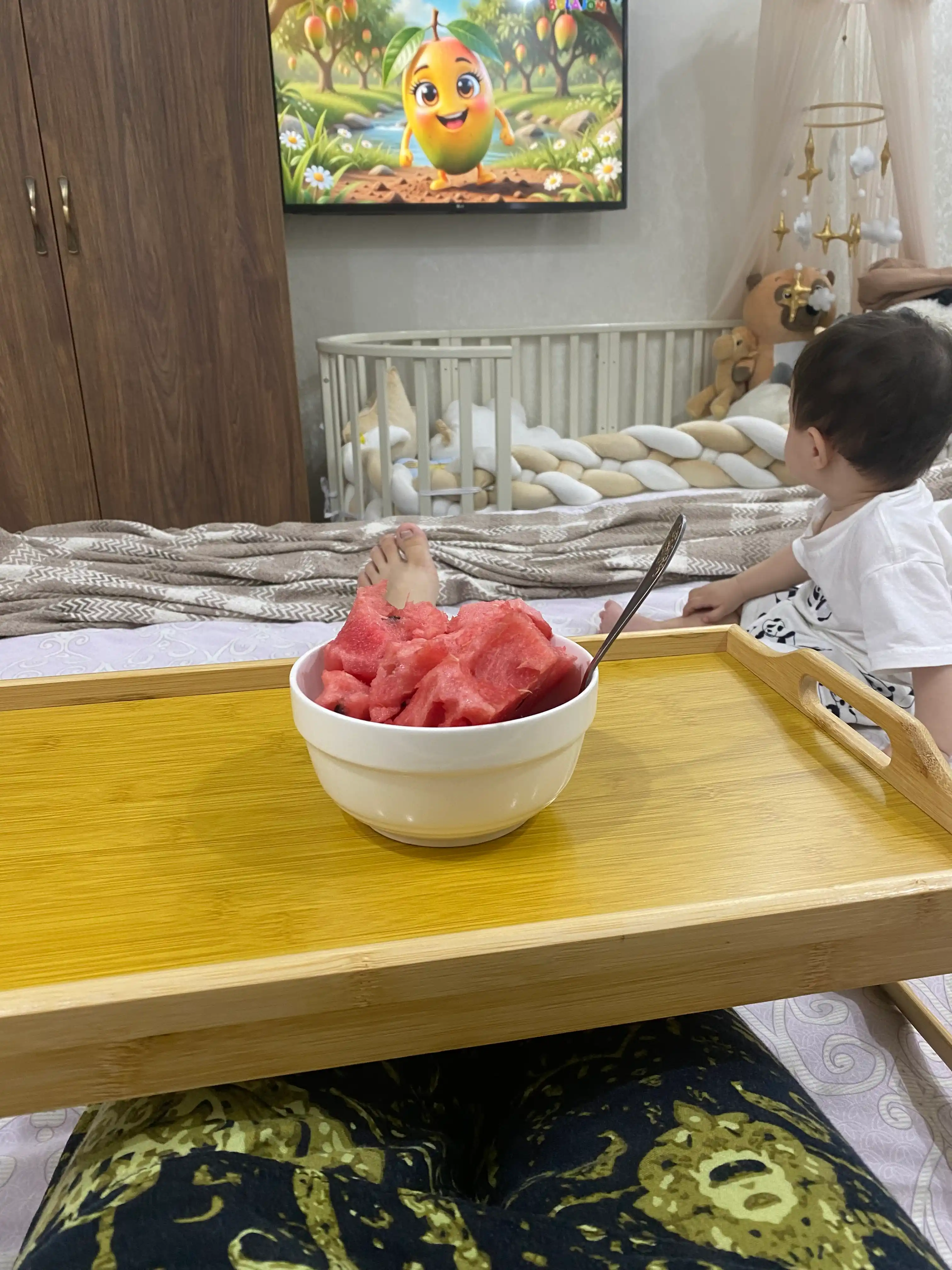 Столик для ноутбука складной 50×30 см, бамбуковый поднос для кровати