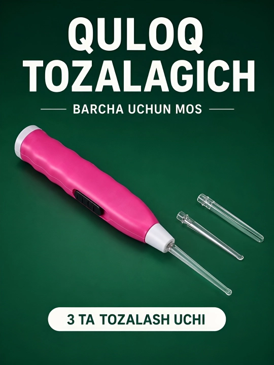LED chiroqli va oynali quloq tozalash moslamasi, bolalar va kattalar uchun