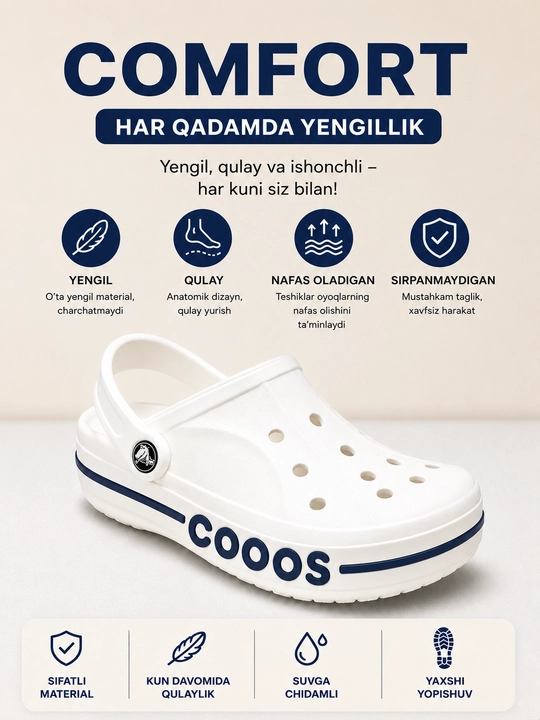 Ayollar, qizlar va bolalar uchun poyabzali UNISEX - 