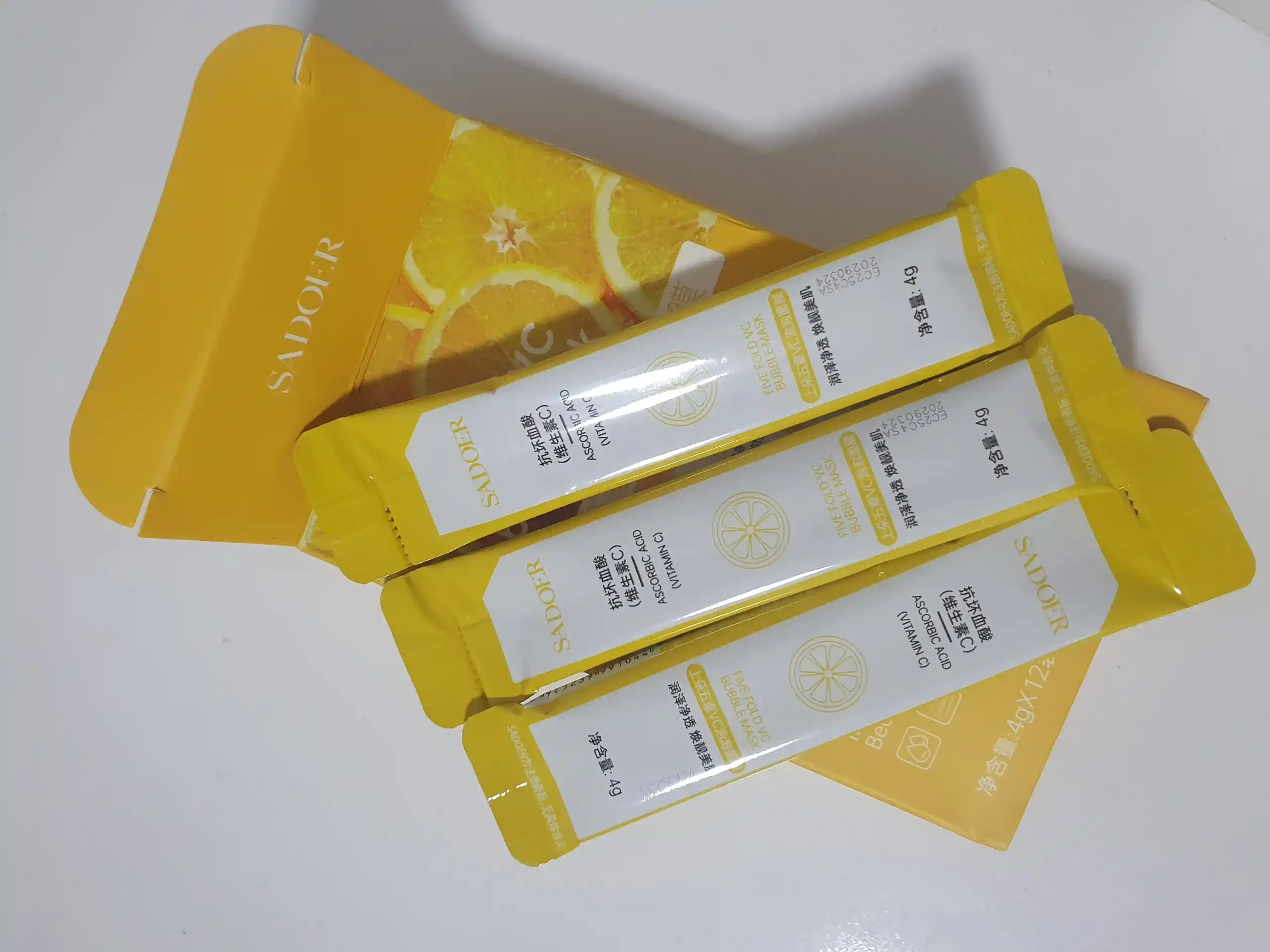 Sadoer vitamin C li yuz uchun pufakchali niqob (12 stik)
