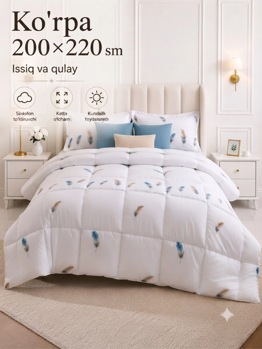 Плед, одеяло, теплый плед, двуспальный плед, плед 200x220, холлофибровый плед - 