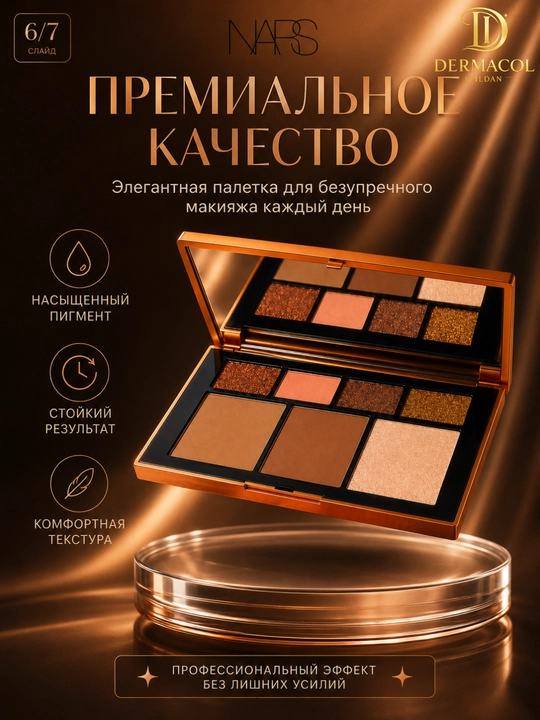 Бронзер, контур, хайлайтер и тени для глаз, долго держится, палитра для макияжа NARS 4 в 1