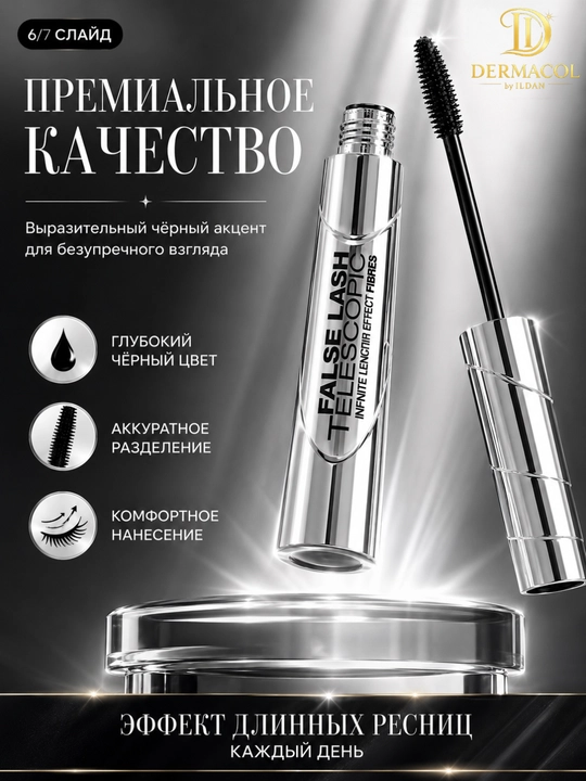 Telescopic False Lash Fiber tush - maksimal uzaytirish, qalin yasama kipriklar effekti