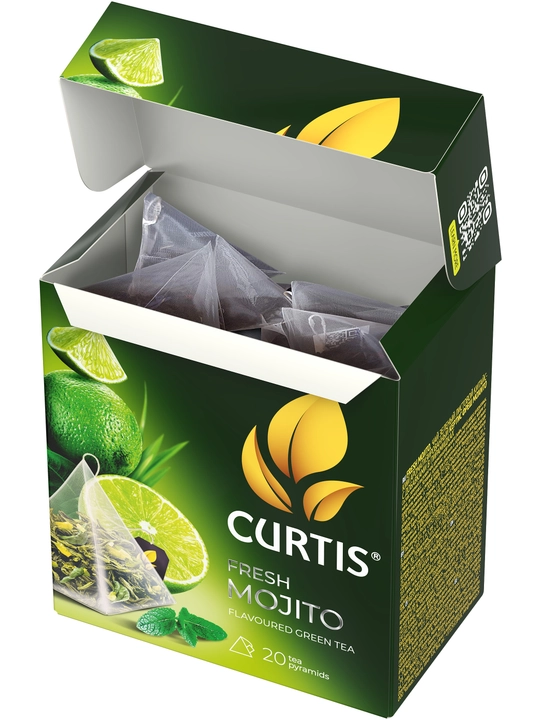 Ko'k choy Curtis "Fresh Mojito" paketlarda, 20 ta piramidacha