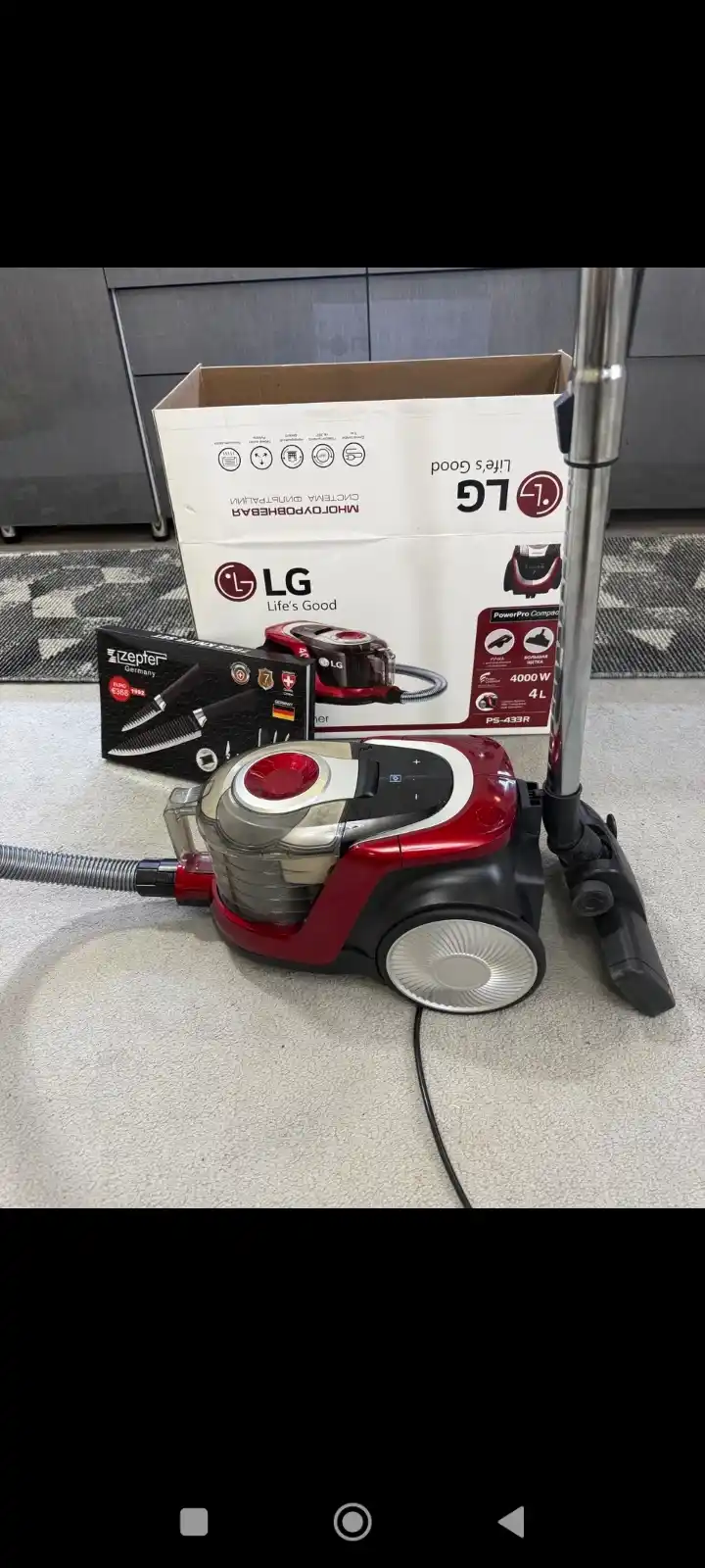 Пылесос LG PowerPro PSR-433, 4000w, 4 л, с телескопической трубкой, с HEPA фильтром