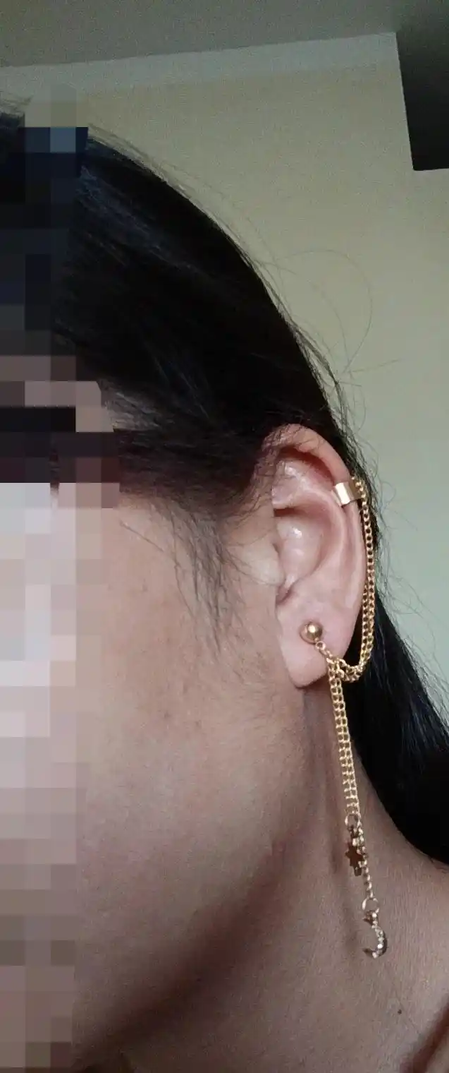 Серьга кафф на ухо с цепочкой, 1 шт комплект, серьги