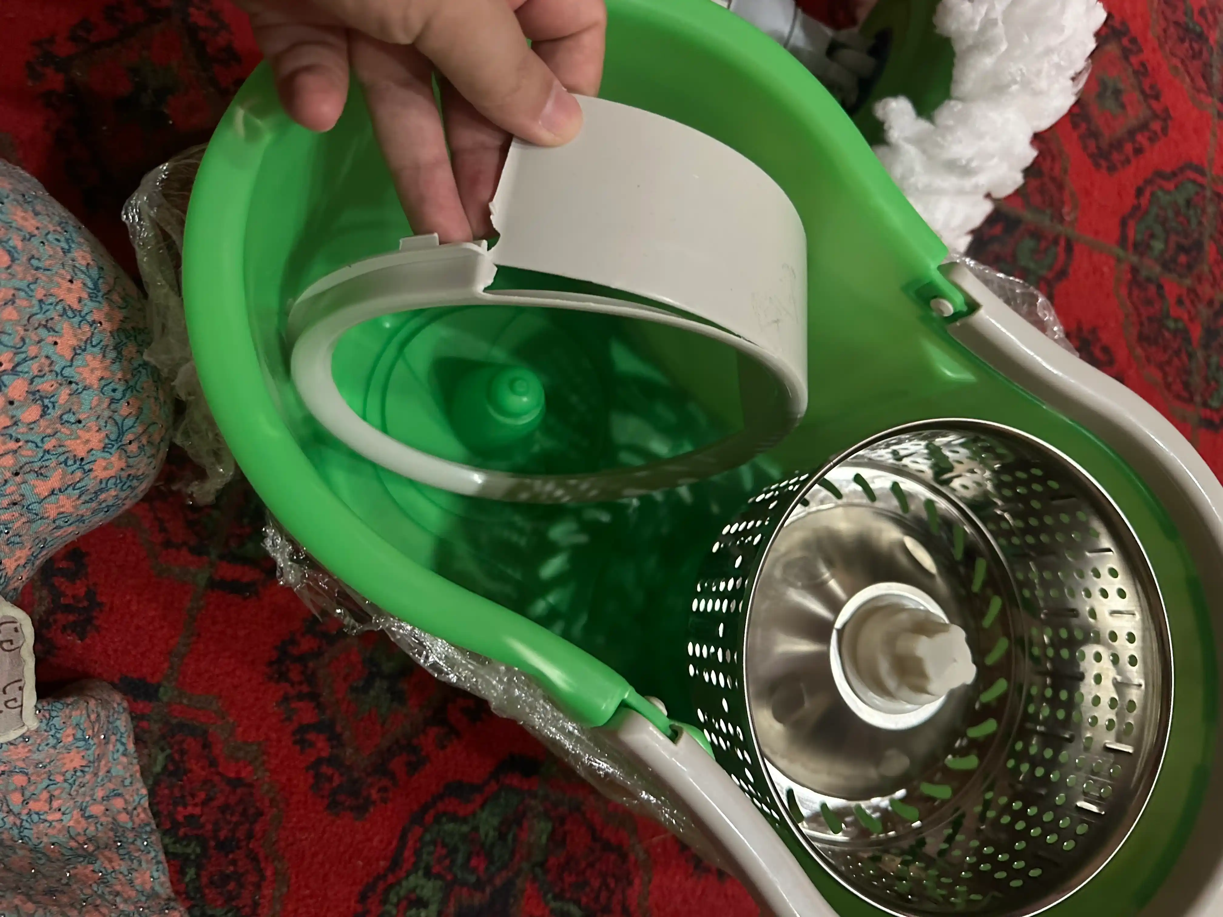 Chelak va siqgichli shvabra, 360° aylanadigan, 2 ta nasadka, po‘latdan yasalgan sentrifuga