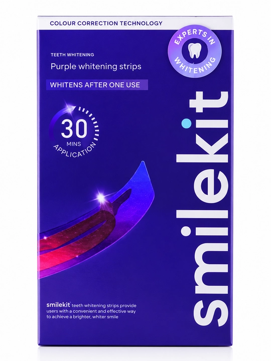 Smilekit Purple Whitening Strips tish oqartiruvchi striplar, 30 daqiqa