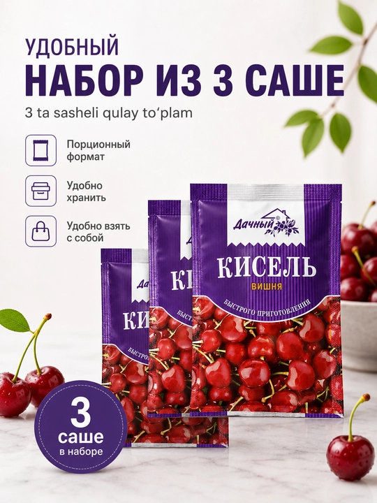 Кисель гранула ДАЧНЫЙ, вишня, саше 30 г