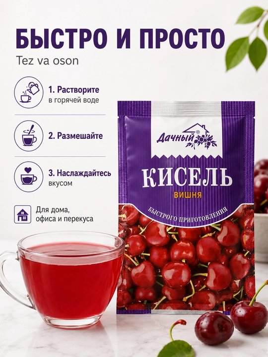 Кисель гранула ДАЧНЫЙ, вишня, саше 30 г
