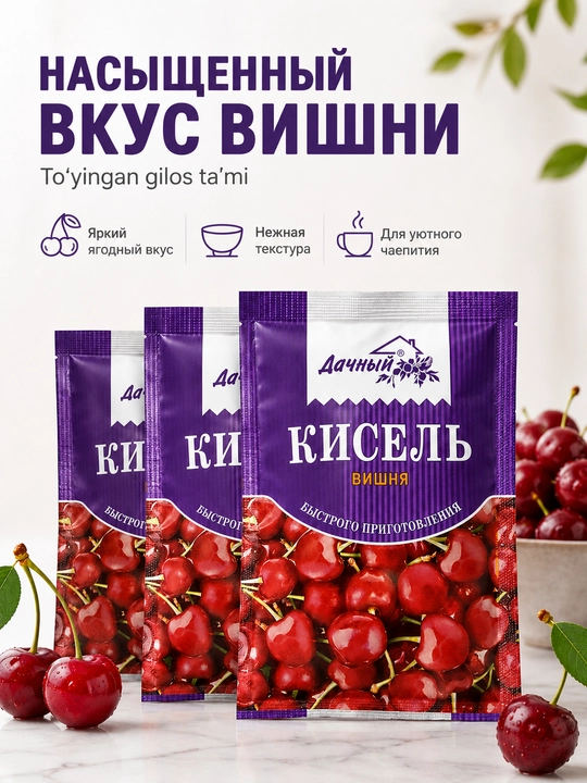 Кисель гранула ДАЧНЫЙ, вишня, саше 30 г