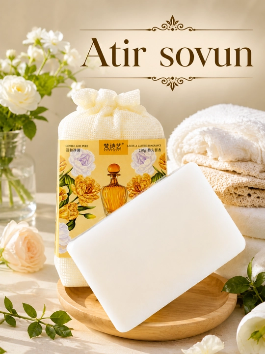 Atirli sovun, xushbo‘y qattiq sovun, 250 g, yoqimli hidli va quyuq ko‘pik hosil qiluvchi