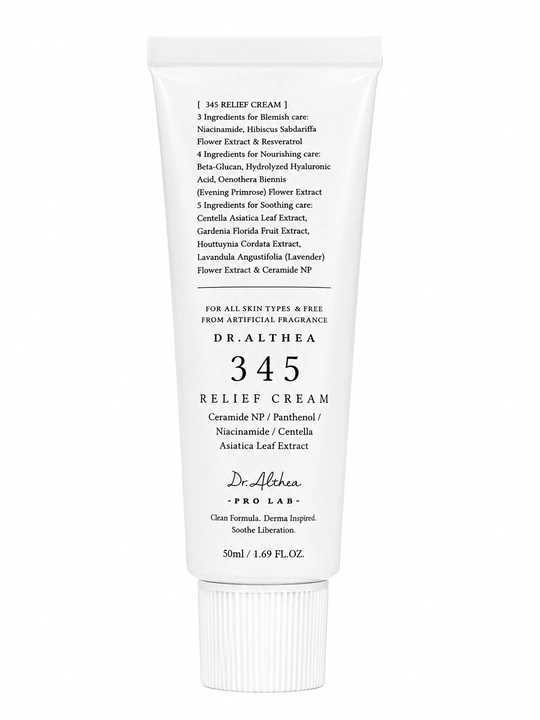 Dr. Althea 345 Relief Cream 50 ml, tinchlantiruvchi va namlovchi yuz kremi