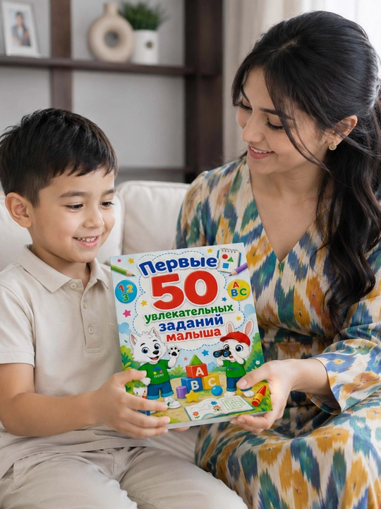 Развивающая книга для детей 50 заданий, активити для малышей AQEEL