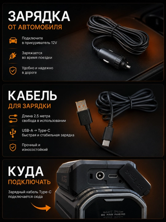 Akkumulyatorli avtomoyka X9, 5 m shlang, 5 rejim, 12V va Type-C