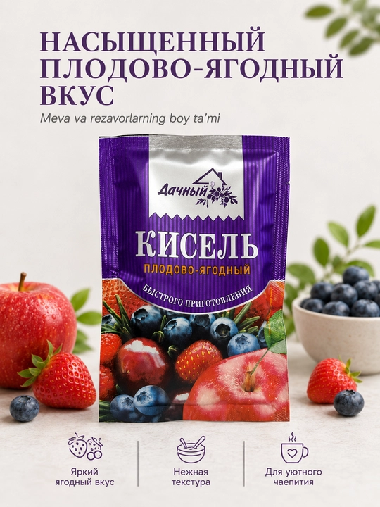 Kissel granulalari DACHNIY meva va rezavorlar paketi 30 g