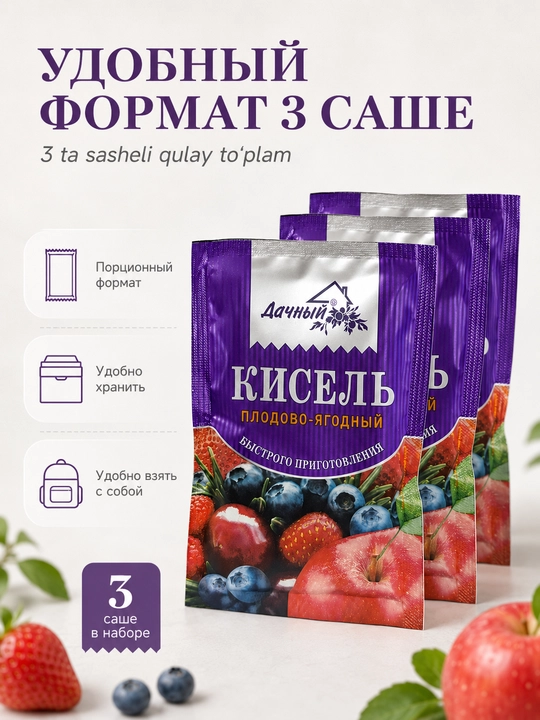 Kissel granulalari DACHNIY meva va rezavorlar paketi 30 g