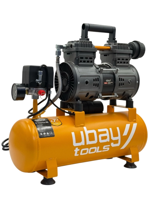 Yog'siz havo kompressori Ubay UB-AC9L (9 l, 1300 Vt, 8 bar, 110 l/min)