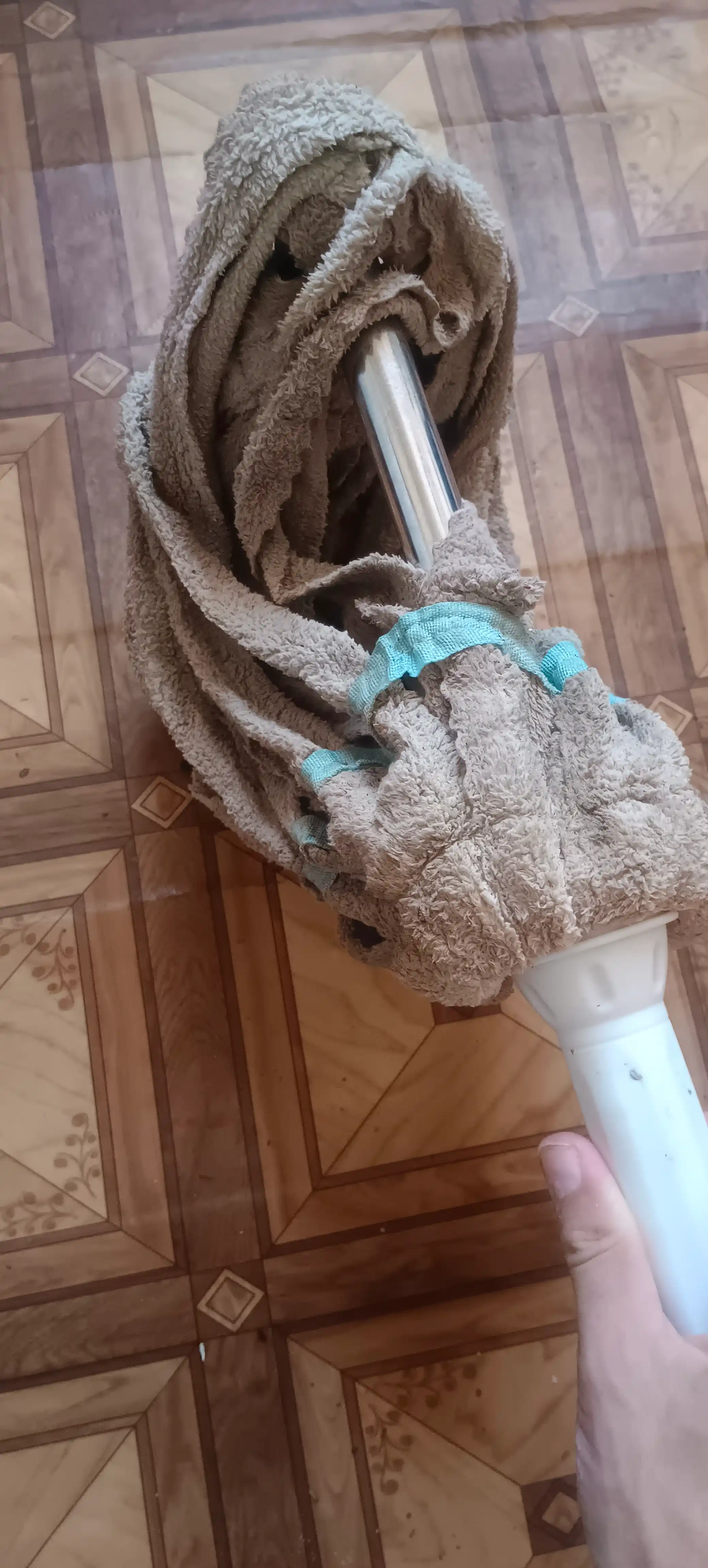 Чудо швабра с отжимом —  впитывающая, веревочная, с металлической ручкой
