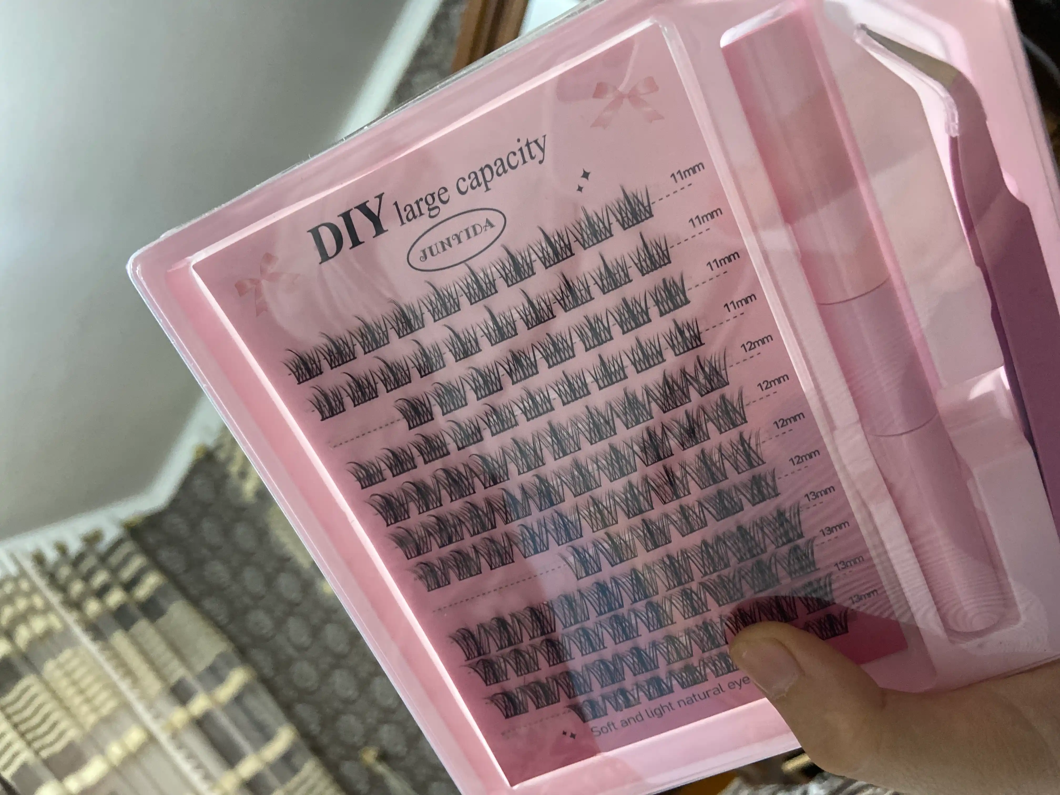 3D effektli ulama kirpiklar, 3 tasi 1 da toʻplam, individual kirpik kengaytmalari