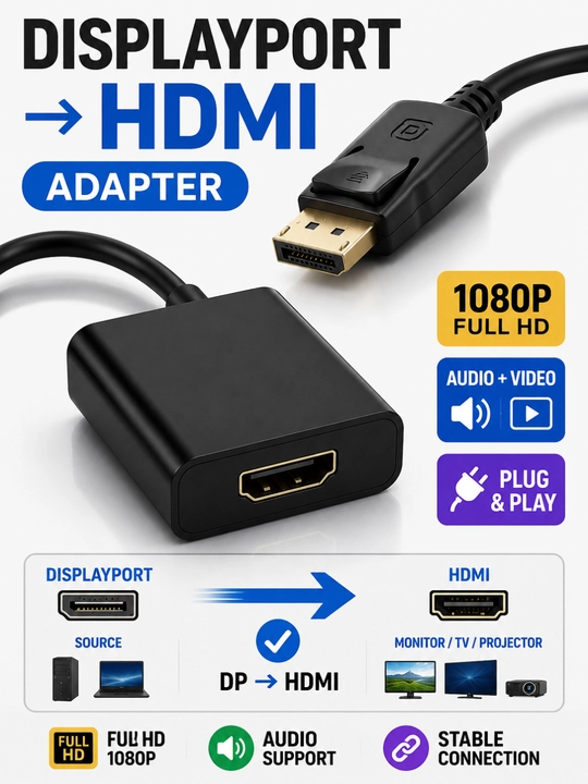 Kabel adapter DisplayPort-HDMI - 