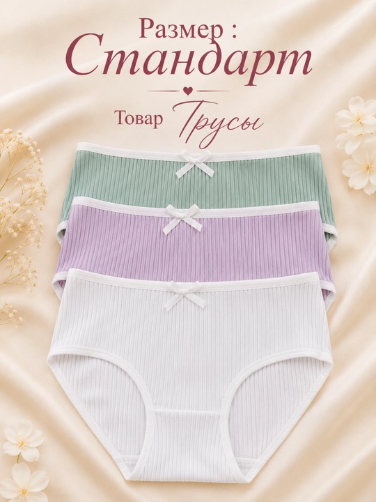 Трусики для девочек-подростков 3 цвета, ориентировочно на вес 40–55 кг