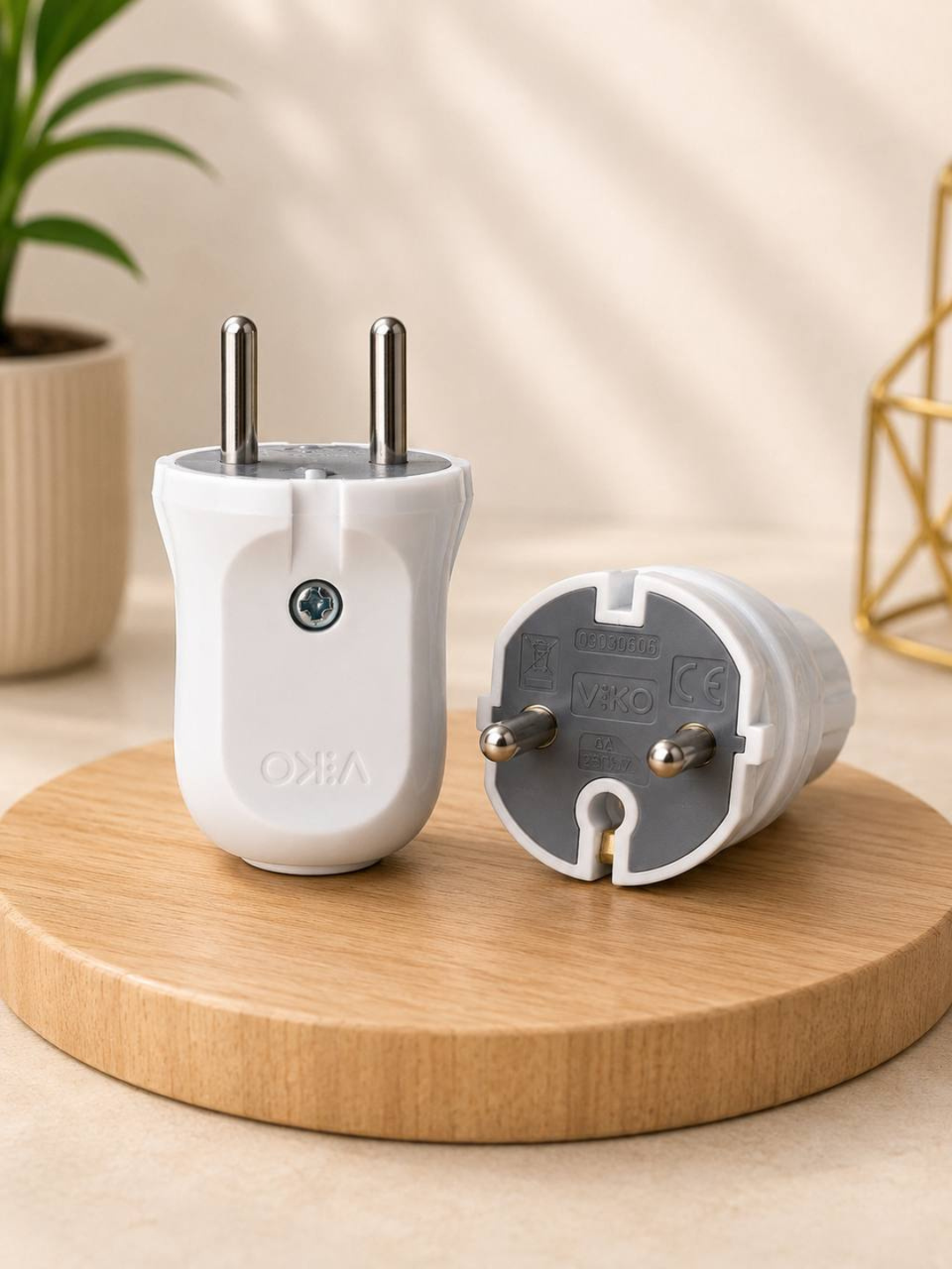 VIKO 6A 250V elektr vilka rozetka vilkasi oq xavfsiz issiqqa chidamli sifatli evro vilka