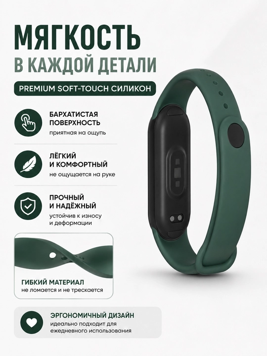 Xiaomi Mi Band 5, 6, 7 uchun silikon tasma