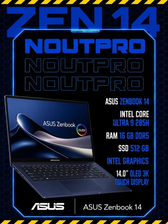 Ноутбук ASUS Zenbook 14 Intel® Core™ Ultra 9 285H RAM 16GB SSD 512GB 14.0″OLED 3K Touch - 