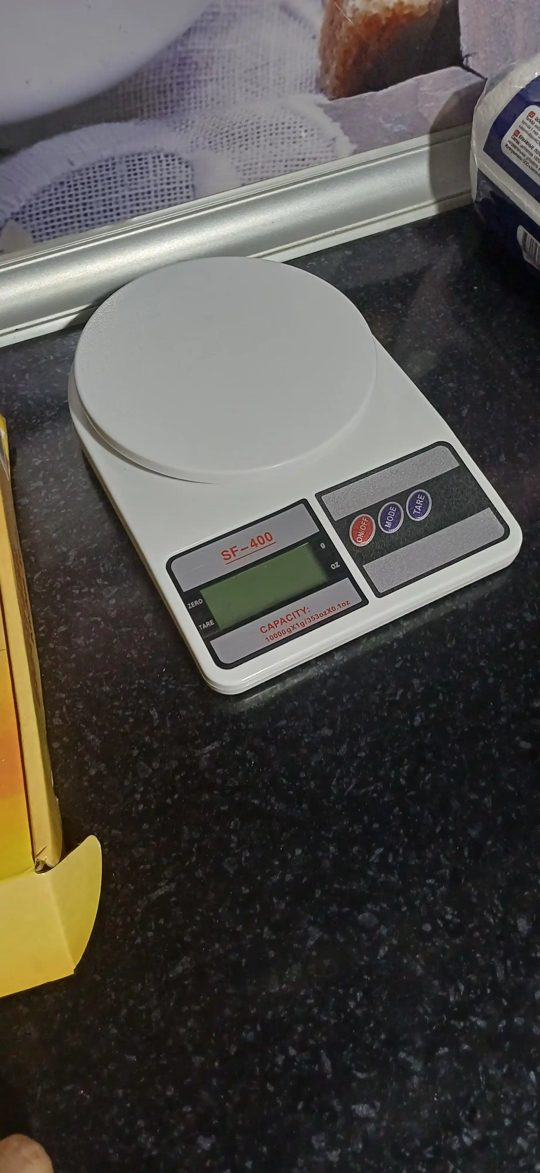 Mini elektron oshxona tarozisi, 10 kg gacha, batareyalari to‘plamda