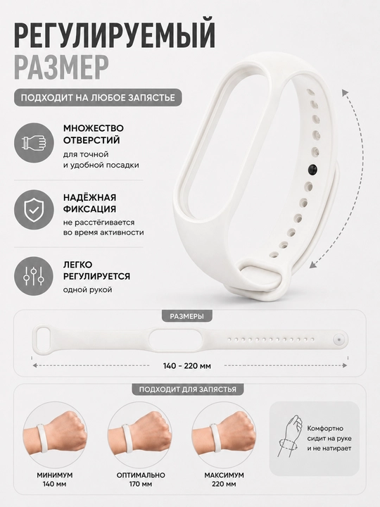 Xiaomi Mi Band 5, 6, 7 uchun silikon tasma