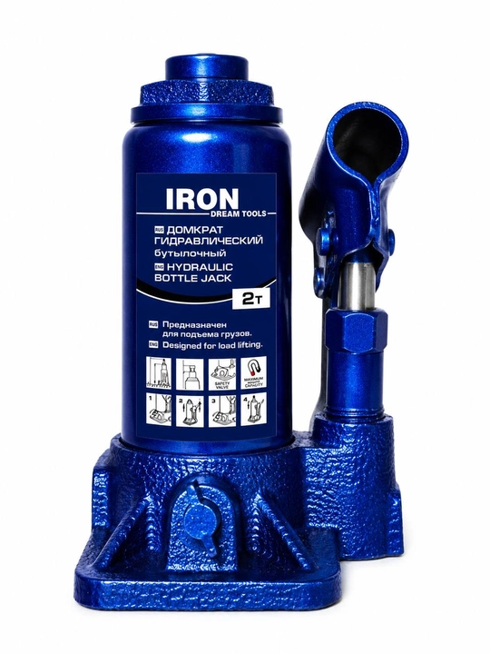 Домкрат гидравлический бутылочный 2-100т IRON - 
