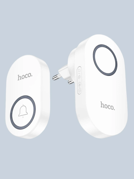 Simsiz eshik qo‘ng‘irog‘i Hoco HI25, 433.92 MHz, 60 melodiya, 150 m, oq rang