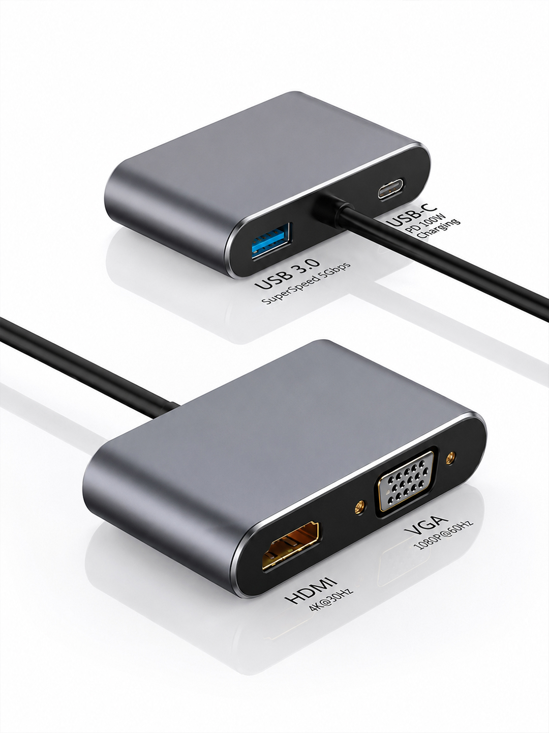 USB Type-C Hub 3-in-1 / 4-in-1 / 6-in-1 / 8-in-1 — adapter, port kengaytirgich
