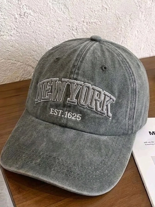 Бейсболка кепка New York унисекс, хлопковая винтажная, размер 54-60 см, регулируемая - 