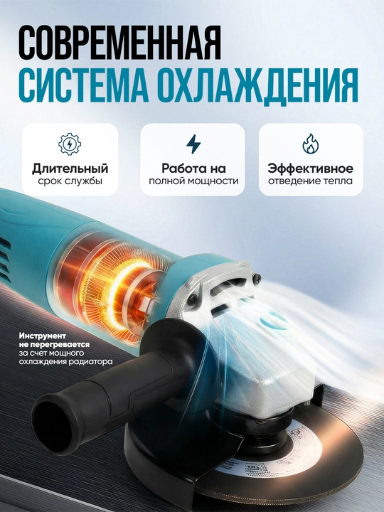 Makita 125 mm sozlamali bolgarka, tezlik boshqaruvli professional burchakli silliqlagich
