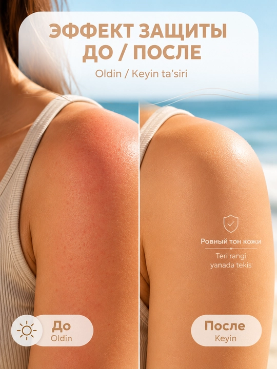 SPF 50+ yuz va tana uchun quyoshdan himoya kremi, namlantiruvchi, 70 g