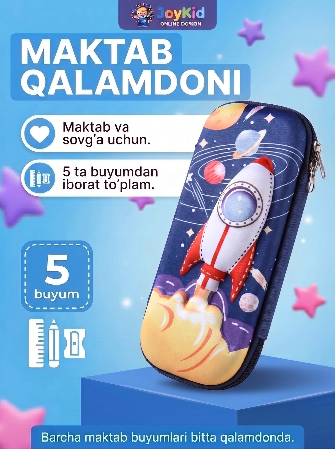 3D qalamdon maktab uchun, penal bolalar uchun, o'quv qurollari organayzer - 