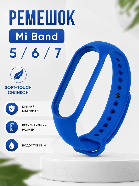 Xiaomi Mi Band 5, 6, 7 uchun silikon tasma - 