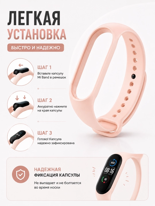 Xiaomi Mi Band 5, 6, 7 uchun silikon tasma