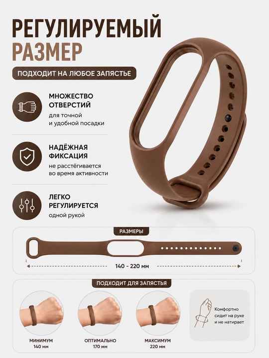 Xiaomi Mi Band 5, 6, 7 uchun silikon tasma