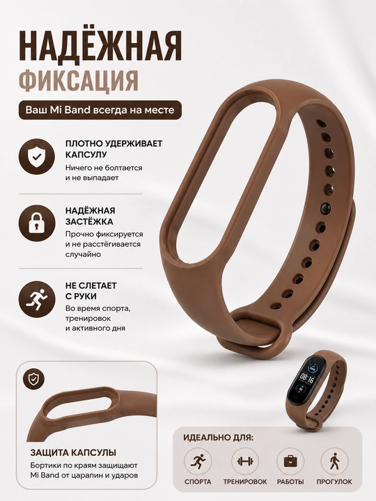 Xiaomi Mi Band 5, 6, 7 uchun silikon tasma