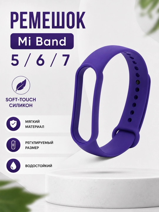 Xiaomi Mi Band 5, 6, 7 uchun silikon tasma