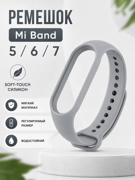 Xiaomi Mi Band 5, 6, 7 uchun silikon tasma
