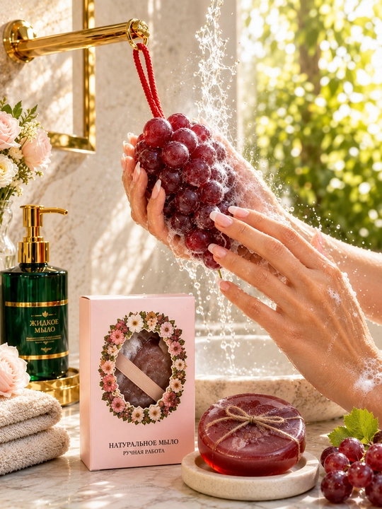 Grape Soap qo‘lda tayyorlangan tabiiy uzum sovuni, 100 g